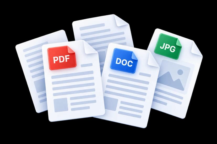 Документы PDF, DOC и JPG в разных форматах